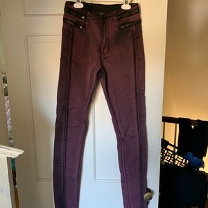 Acid Wash High Waisted Skinny Jeans